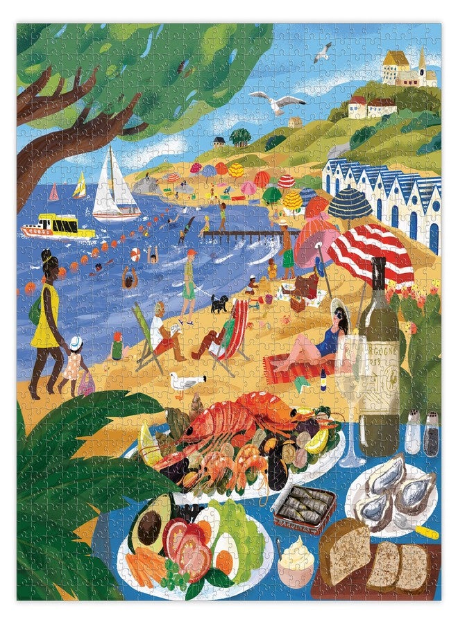 إيبو لعبة تركيب الصور eeBoo: Piece and Love Beach Umbrells، 1000 قطعة مربعة، مناسبة للكبار والعائلات، قطع لامعة ومتينة، وقليلة الغبار. - Image 3